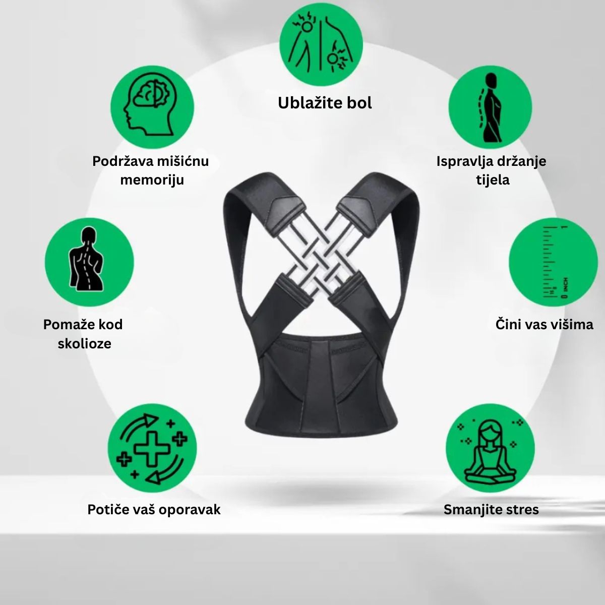 Ispravljač držanja s trenutnim djelovanjem – Stani uspravno. Olakšaj leđa. Osjeti razliku već od prvog dana.